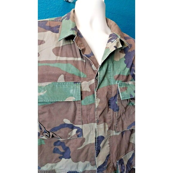 Vintage US Army Issue Military Men's Combat Jacket Woodland Camo Medium Regular - Picture 2 of 6